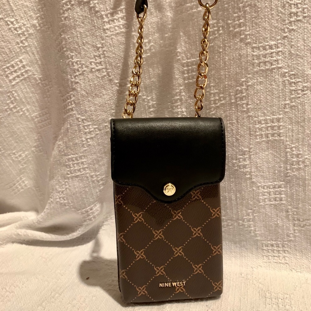 Nine West Black/brown crossbody phone/wallet purse